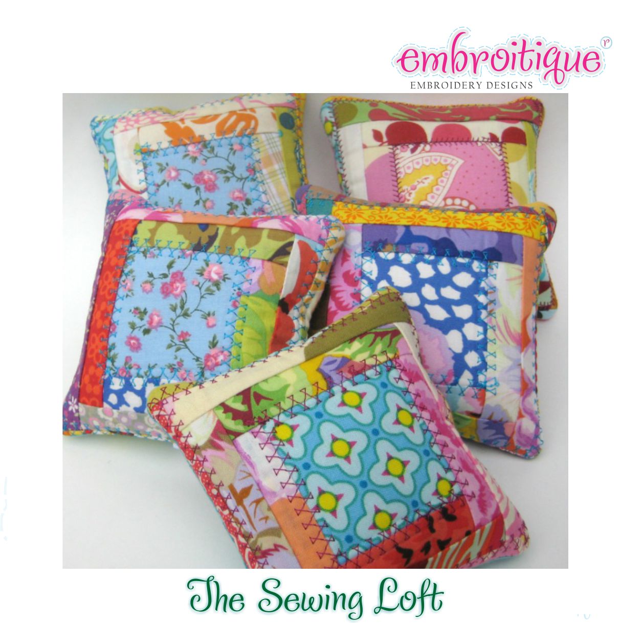 Embroitique The Sewing Loft - Pretty Pin Cushion PDF Sewing Pattern