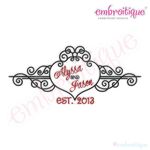 Alyssa Heart Swirly Curly Scroll Monogram Font Frame