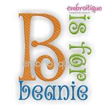 Beanie Curly Whimsical Monogram Font 1", 2", 3", 4"