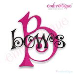 Bows Curly Whimsical Embroidery Alphabet Monogram Set