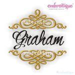 Graham Classy Swirl Font Frame