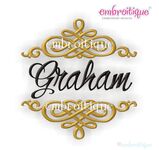 Graham Classy Swirl Font Frame