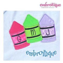 Back to School Chunky Crayon 3 Letter Monogram and Single Crayon