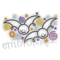 Bats Swirls and Polka Dots Halloween Design