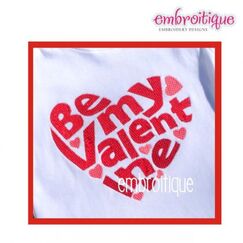 Be My Valentine Heart Embroidery Design