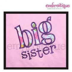 Big Sis Sister Sibling Applique