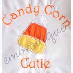 Candy Corn Cutie Applique Halloween Embroidery Design