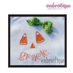 Candy Corn Face Halloween Applique Design