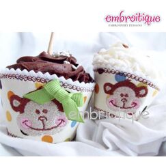 Cupcake Wrapper and Topper Set - Monkey