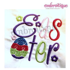 Easter Word Block Embroidery Design