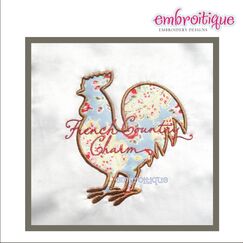 French Country Charm Rooster Applique