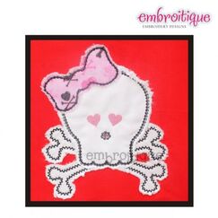 Girlie Skull with Bow Punk Love Valentine's Day Raw Edge