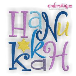 Hanukkah Square Embroidery Design