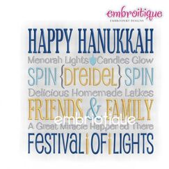 Happy Hanukkah Word Block