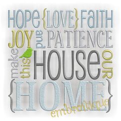 Hope Love Faith Joy and Patience is What Makes This House a Home