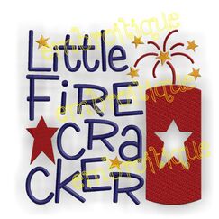 Little Firecracker 4th of July Embroidery Design