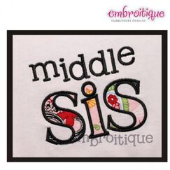 Middle Sis Applique Sibling Design