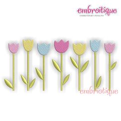 Row of Tulips - Perfect for Spring and Summer - or Any Little Girl