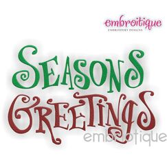Seasons Greetings Embroidery Designs