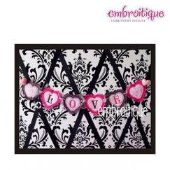 Shaggy Heart Raw Edge LOVE Banner