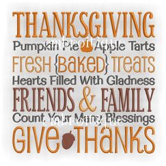 Thanksgiving Pumpkin Pie Friends and Family Give Thanks