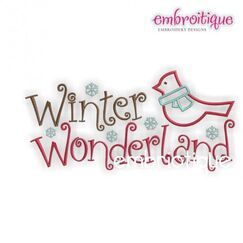 Winter Wonderland Curly Bird Holiday with Snowflakes