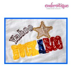 Yahoo Buckaroo Cowgirl Cowboy Raw Edge Applique