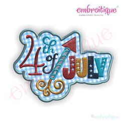 4th of July with Rocket Patch Applique