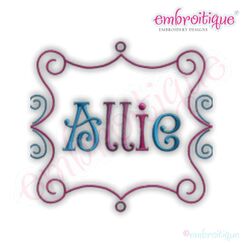 Allie Scroll Monogram Font Frame