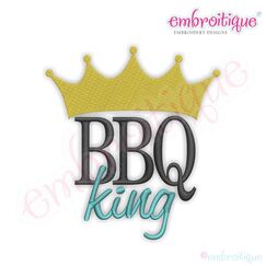 BBQ King Summer Embroidery Design