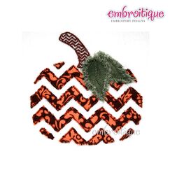 Chevron Pumpkin Raw Edge Applique