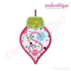 Christmas Holiday Ornament Alphabet Applique Monogram Set