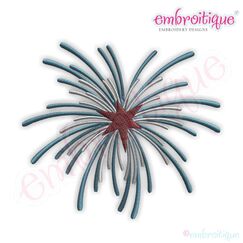 Firework with Star Center 4th of July Embroidery Design