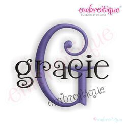 Gracie Embroidery Monogram Font Alphabet Set
