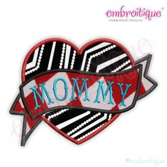 Heart Tattoo Applique - Satin Stitch - Includes Mommy and Daddy bonus designs