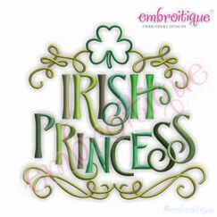 Irish Princess St Patrick's Day Embroidery Design