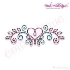 Jacobean Heart Flourish Accent