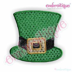 Leprechaun Hat with Buckle Applique - St. Patrick's Day