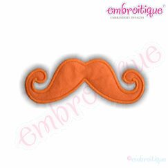 Mustache 3 Handlebar Applique - Raw Edge and Satin Stitch Included