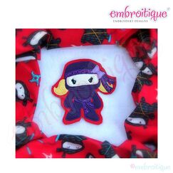 Ninja for Girls Applique Design - Satin Stitch and Raw Edge