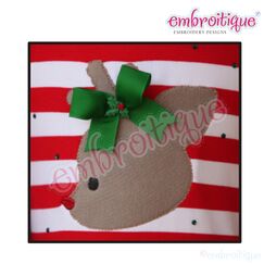 Vintage Reindeer Silhouette Raw Edge Applique