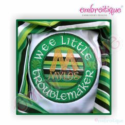 Wee Little Troublemaker Monogram Font Applique Set - Irish St. Patrick's Day