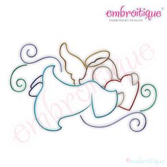 Angel with Curls 4 Embroidery Design