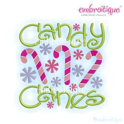 Candy Canes Word Block Holiday Christmas Design