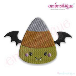 Candy Corn Bat Fill Stitch Embroidery Design