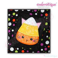 Candy Corn Kitty Applique
