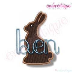 Chocolate Bunny Applique - Great for Easter