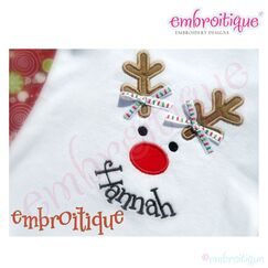 Christmas Holiday Reindeer Face Applique