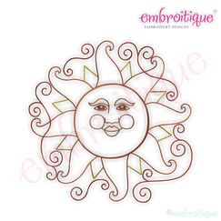 Curly Sunshine Embroidery Design