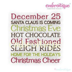 December 25 Christmas Word Block